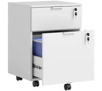 Homcom 2 Drawer Filing Cabinet With Adjustable Hanging Bars For A4 And Letter In White White