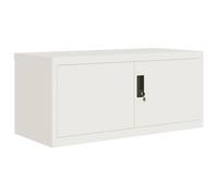 Filing Cabinet White Powder-Coated Steel 90 x 40 x 40 cm Lockable with Lock, Office Cabinet with Shelf, Storage for Folders and Documents in the Home Office