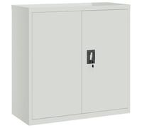 Filing Cabinet with 2 Doors, Grey, Steel, 90 x 40 x 90 cm, Office Cabinet with Adjustable Shelves and Three-Point Locking for Office, Home Office, Study