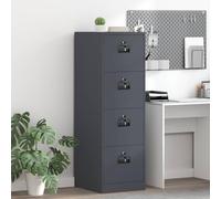 Filing Cabinet with 8 Drawers, Cold-Rolled Steel, Anthracite, 44 x 50 x 139 cm, Space Saving and Rustproof, with Cam Locks, Ideal for Office, Living Room