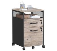 Filing Cabinet with Lockable Drawers, Heather Greige + Ink Black