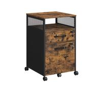 Filing Cabinet with Lockable Drawers, Rustic Brown+black