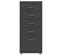 Filing Cabinet with Wheels Anthracite Metal 28 x 41 x 69 cm Office Cabinet with 5 Drawers and Metal Handles for Storage of Folders and Documents in the Home Office Study