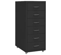 Filing Cabinet with Wheels Black Metal 28 x 41 x 69 cm 6 Drawers Rolling Container Office Cabinet Storage for Documents and Folders in the Home Office or Study