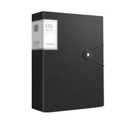 Filing Envelopes A4 Folder with Transparent Inserts 100 Pages Multilayer Large-Capacity Data Book Multifunctional Data Storage Bag Plastic Folders(Black) (Black)
