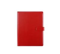 Filing Envelopes A4 Multifunctional Folder with Pen Insert Leather Business Contract Signing Book Document Information Board Folder Plastic Folders(Black) (Red)