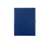 Filing Folder A4 Multifunctional Folder with Pen Insert Leather Business Contract Signing Book Document Information Board Office Supplies(Blue)