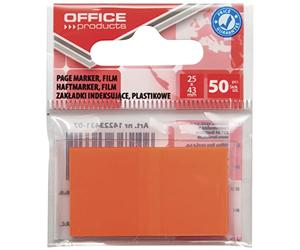 Filing Index Tabs Office Products PP 25x43 Mm 50 Tabs Polybag Orange/Paper and Labels/Type-with a Dispenser/Kind-On The Pendant/Shape-Rectangle/Material-PP/Colour-Orange