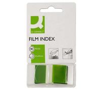Filing Index Tabs Q-CONNECT PP 25,4x43,7mm 50 Sheets Green/Paper and Labels/Type-Standard/Shape-Standard/Material-PP/Colour-Green/Dimensions (mm)-25,4x43,7