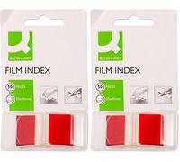 Filing Index Tabs Q-CONNECT PP 25,4x43,7mm 50 Sheets Red/Paper and Labels/Type-Standard/Shape-Standard/Material-PP/Colour-Red/Dimensions (mm)-25,4x43,7 (Pack of 2)