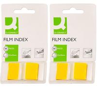 Filing Index Tabs Q-CONNECT PP 25,4x43,7mm 50 Sheets Yellow/Paper and Labels/Type-Standard/Shape-Standard/Material-PP/Colour-Yellow/Dimensions (mm)-25,4x43,7 (Pack of 2)