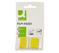 Filing Index Tabs Q-CONNECT PP 25,4x43,7mm 50 Sheets Yellow/Paper and Labels/Type-Standard/Shape-Standard/Material-PP/Colour-Yellow/Dimensions (mm)-25,4x43,7