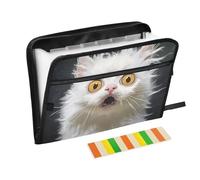 Filing Wallet pouching 13 Pockets A4 Letter Size with Zipper Closure for File Folder Jacket Cartoon Funny LaPerm Cats Fear carpetas de