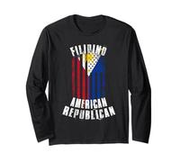 Filipino American Republican - Philippines USA Flag Combo Long Sleeve T-Shirt