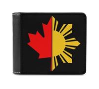 Filipino Canadian Flag Small Billfold Wallet Front Pocket Card Holder Slim Passport Purse for Men Women