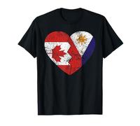 Filipino Canadian Flags Heart | Canada Philippines Roots T-Shirt