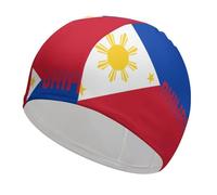 Filipino Philippine Flag Funny Swim Cap Breathable Swimming Hat