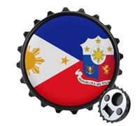 Filipino Philippine Flag National Emblem 2 in 1 Magnetic Beer Bottle Opener Fridge Magnets Easy Storage Gift for Men Women Black-Style