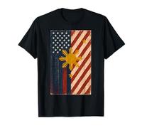 Filipino Roots American Grown Philippines America USA Flag T-Shirt