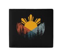 Filipino Sunset Philippines Mens Wallet Slim Leather Card Holder Bifold Wallets Front Pocket