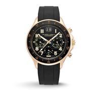 FILIPPO LORETI | Lapmaster - Men's Racing Watch, 100M, Watch for Men - 42mm Stainless Steel Case - Gift for Men, Italian-Inspired, Black Dial - Yellow Gold Case - Black Rubber Strap