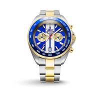 FILIPPO LORETI | NHRA 75 - Mens Watches, Chronograph Watches for Men, Blue White Dial, Blue Bezel, Gold Silver Bracelet