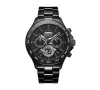 FILIPPO LORETI | The DC Collection - Watches for Men, Men’s Chronograph - 42mm Stainless Steel Case & Black SST Bracelet, 10 ATM WR, MechaQuartz, Limited Edition Gift, All Black (Bat-Mobile), Fashion