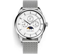 FILIPPO LORETI VENICE,Italian Design Moonphase Watches 40mm Blue Dial Saphire Glass,Rosegold Stainless Steel Mesh Bracelet,316L Stainless Steel Case,Japan Movement,White Dial, Venice