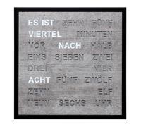 FILIUS Word Wall Clock Square Word Clock Concrete Gray 40 Cm