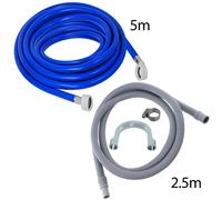 Fill Hose + Drain Hose Extension Set for HAIER GORENJE GRUNDIG Washing Machine & Dishwasher 2.5m + 5m