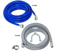 Fill Hose + Drain Hose Extension Set for RUSSELL HOBBS SAMSUNG SANDSTROM Washing Machine & Dishwasher 5m + 5m