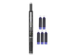 Fill the Pullo -out Spring Holder - 0.38 mm Automatic Dactilogre with Ergonomic Design | 5 Refillable Ink Cartridges of Transparent PP Fillers | Writing