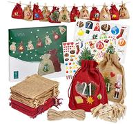 Fill Your Own Advent Calendar 2023: Beautiful Advent Calendar Fill Yourself with 24x Jute Drawstring Bag and Number Sticker Set - DIY Advent Calendar Craft Set - Fabric Advent Calendar Hanging LIVAIA