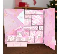 Fill Your Own advent-calendar -24 Days Colorful Reusable Pink Advent Boxes Empty, Fillable Countdown Calendar Boxes, Christmas Countdown Cale-ndar Box For Kids & Adults