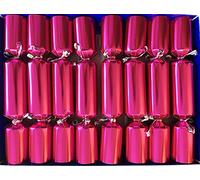 Fill Your Own Christmas Crackers, Pink with Silver Trim and Tags, Box of 8