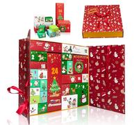 Fillable Advent Calendar - 24 Colorful & Reusable Gift Boxes for DIY Christmas Countdown, Make your own advent calendar, Perfect for Kids and Adults (Red)