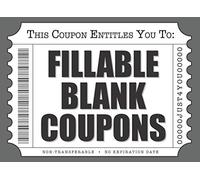 Fillable Blank Coupons: Notebook of DIY Ticket Style Voucher Templates