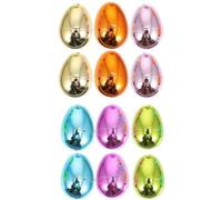 Fillable Easter Eggs 12pcs Colorful Bright Plastic Easter Eggs Empty Surprise Eggs Happy Easter Decorations Eggs Supplies