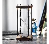Fillable Hourglass Timer, Black Wooden Frame Decorative Sand Timer (Empty Hourglass, Large Size)