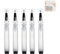 Fillable Touch up Paint Pen Brush, Paint Pen for Wall Touch Up, Paint Touch up Pens Fillable, Refillable Paint Brush Pens for Walls, Furniture, Kitchen Cabinet, Wood, Floor, Window (5pcs)