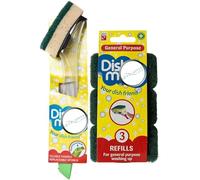 Fillable Washing up Brush and Sponge - Easy Grip Dish Cleaner - with 3X General Purpose Sponge Refills - Bundled by GetInStyle Shop