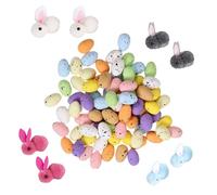 Filled Easter Bunny, Filled Easter Bunny, 8 x Small Rabbits with 24 Easter Eggs, Plush Toy, Foam Eggs for Easter Egg Hunt, Easter Basket Filler