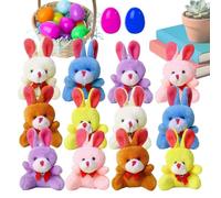 Filled Easter Eggs - 12 Count Plush Stuffed Animal Dolls Set, Novelty Goodie Bag Stuffers, Soft Mini Squishy Collection | Adorable Spring Holiday Treats For Boys Girls Nursery Playroom Bedroom