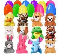 Filled Easter Eggs - Eggs, Plush Toys, Surprise Eggs | 12 Set Colorful Easter Eggs with Cuddly Toys, Easter for Egg Finder