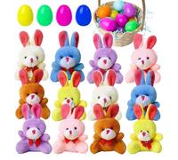 Filled Easter Eggs for Kids | 12 Pieces Mini Plush Dolls - Easter Basket Stuffers - For Birthdays Themed Events School Activities Nursery Bedroom Living Room Ho