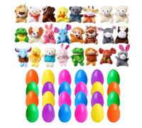 Filled Easter Eggs - Holiday Plush Toy Basket Stuffers, Prefilled Animal | Cute Soft Toys For Easter Egg Hunt, Party Filler For Children, Kids’, Classroom Fun, Home Decoration, Spring