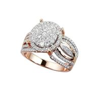 Filled Ring Gold Plated Two Tone Ring Engagement Ring Seven en Rings (A, 10)