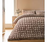 Filled Seersucker Duvet Cover with Pillowcase Bedding Set OHS Natural Super King