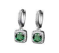 Filled Studs And Popular Square Bag One Imitation Moissanite Silver Earrings For Women Zircon Ear Clips And Earrings (F, A)