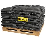 Filled Woven Polypropylene Sandbags - Flood Defence, Ground Stabilisation & Site Safety - LC Packaging UK Ltd (50, Black Standard Duty)